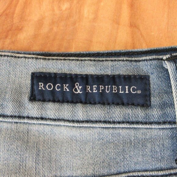 ROCK & REPUBLIC Khloe Unhemmed Frayed Hem Jean Skirt Plus Size 22W Stretch Denim - Picture 8 of 12